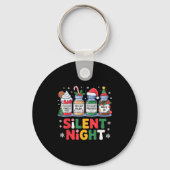 Funny Santa Profol Silent Night Icu Nurses Merry C Sleutelhanger (Voorkant)