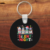 Funny Santa Profol Silent Night Icu Nurses Merry C Sleutelhanger (Voorkant)