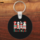Funny Santa Profol Silent Night Icu Nurses Merry C Sleutelhanger (Voorkant)