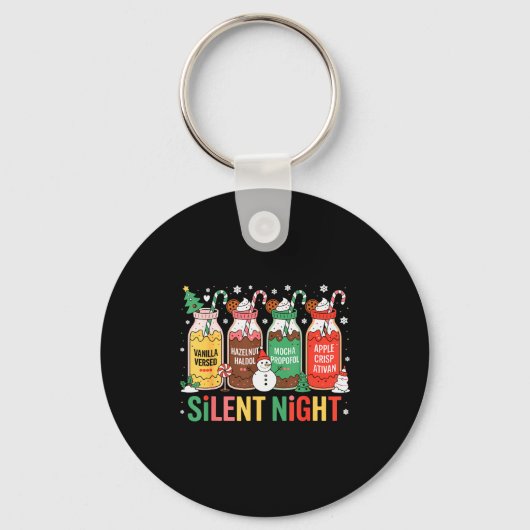 Funny Santa Profol Silent Night Icu Nurses Merry C Sleutelhanger (Voorkant)