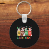 Funny Santa Profol Silent Night Icu Nurses Merry C Sleutelhanger (Voorkant)