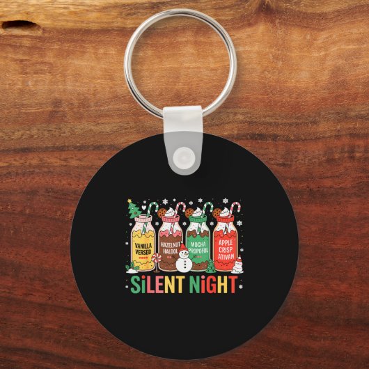 Funny Santa Profol Silent Night Icu Nurses Merry C Sleutelhanger (Voorkant)