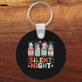 Funny Santa Profol Silent Night Icu Nurses Merry C Sleutelhanger (Voorkant)