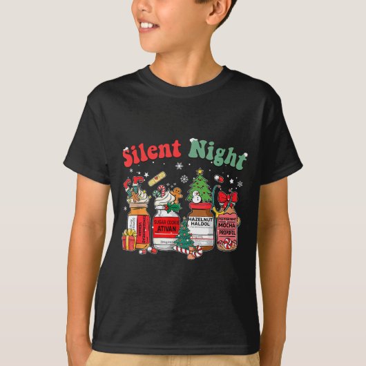Funny Santa Profol Silent Night Icu Nurses Merry C T-shirt (Voorkant)