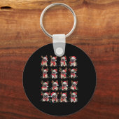 Funny Santa Pugs Christmas Xmas For Women Men  Sleutelhanger (Voorkant)
