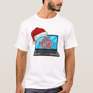 Funny Santa Quote voor Kerstmis Virtual Learning Q T-shirt