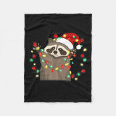 Funny Santa Racoon Overstimulated But Festive Xmas Fleece Deken (Voorkant)