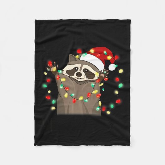 Funny Santa Racoon Overstimulated But Festive Xmas Fleece Deken (Voorkant)