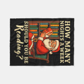 Funny Santa Reading 67 Meme Tee Christmas Teacher Fleece Deken (Voorkant (Horizontaal))