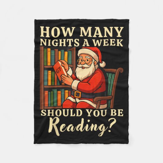 Funny Santa Reading 67 Meme Tee Christmas Teacher Fleece Deken (Voorkant)