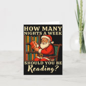 Funny Santa Reading 67 Meme Tee Christmas Teacher  Kaart (Voorkant)