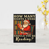 Funny Santa Reading 67 Meme Tee Christmas Teacher  Kaart (Gele Bloem)