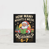 Funny Santa Reading 67 Meme Tee Christmas Teacher  Kaart (Voorkant)