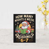 Funny Santa Reading 67 Meme Tee Christmas Teacher  Kaart (Gele Bloem)