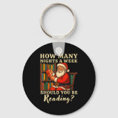Funny Santa Reading 67 Meme Tee Christmas Teacher  Sleutelhanger (Voorkant)
