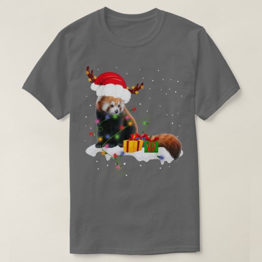 Funny Santa Red Panda Kerstlantaarns Lover Chris T-shirt (Design voorkant)