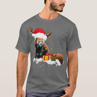 Funny Santa Red Panda Kerstlantaarns Lover Chris T-shirt