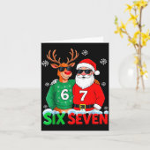 Funny Santa Reindeer 6 7 Christmas Meme Six Seven  Kaart (Gele Bloem)