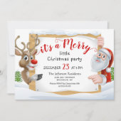 Funny Santa Reindeer Merry Little Kerstparty Kaart (Voorkant)