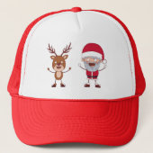 Funny Santa & Rendier Kerst petten (Voorkant)