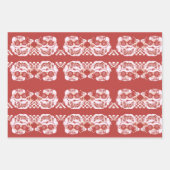 Funny Santa Retro Red Pink-kerstfeest Inpakpapier Vel (Voorkant 3)