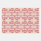 Funny Santa Retro Red Pink-kerstfeest Inpakpapier Vel (Voorkant)