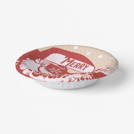 Funny Santa Retro Red Pink-kerstfeest Papieren Kommen (Gebogen)