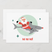 Funny Santa Riding A Shark (Voorkant / Achterkant)