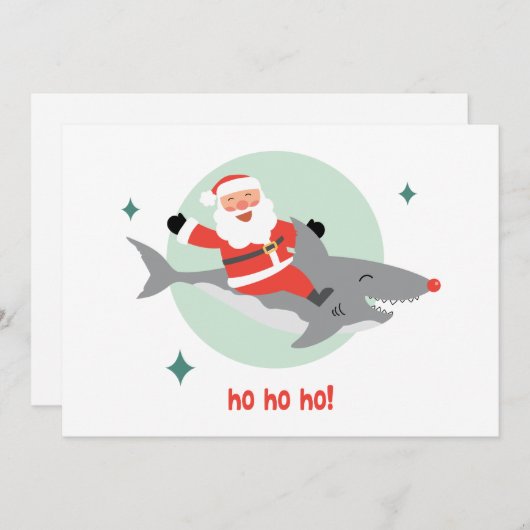 Funny Santa Riding A Shark (Voorkant / Achterkant)