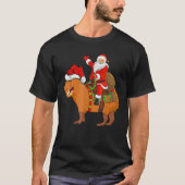 Funny Santa Riding Capybara KerstPajama Match T-shirt (Voorkant)