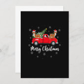 Funny Santa Riding Christmas Tree Truck Weasel Chr Kaart (Voorkant / Achterkant)