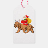Funny Santa Riding Cocker Spaniel Dog Kerstmis Cadeaulabel (Achterkant)