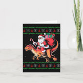 Funny Santa Riding Dinosaur Animal Ugly Christmas  Kaart (Voorkant)