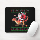 Funny Santa Riding Dinosaur Animal Ugly Christmas Muismat (Met muis)
