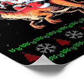 Funny Santa Riding Dinosaur Animal Ugly Christmas  Poster (Hoek)
