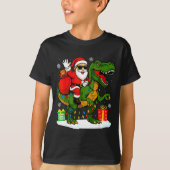 Funny Santa Riding Dinosaur T Rex Christmas Santa  T-shirt (Voorkant)