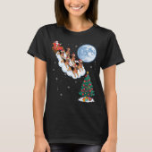 Funny Santa Riding German Shepherd Dog Tree Christ T-shirt (Voorkant)