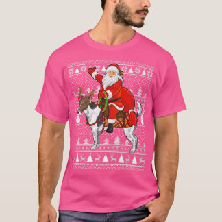 Funny Santa Riding Jack Russell Terrier Dog Ugly C T-shirt