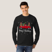 Funny Santa Riding Kerstboom Truck Beaver Chr. T-shirt (Voorkant volledig)