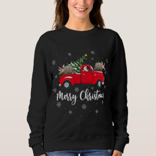 Funny Santa Riding Kerstmis Truck Aardvark C Trui