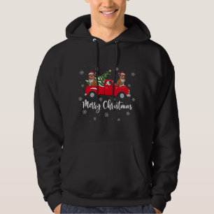 Funny Santa Riding Kerstmis Truck Bulldog Ch Hoodie