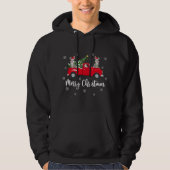 Funny Santa Riding Kerstmis Truck Bunny Chri Hoodie (Voorkant)