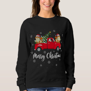 Funny Santa Riding Kerstmis Truck Cat Trui