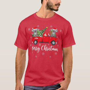 Funny Santa Riding Kerstmis Truck Koala Chri T-shirt