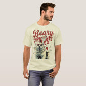 Funny Santa Riding Polar Bear | Beary Christmas T-shirt (Voorkant volledig)
