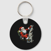 Funny Santa Rock Climbing Christmas Xmas Boulderin Sleutelhanger (Voorkant)