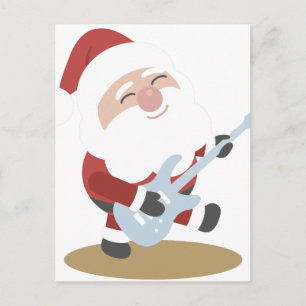 Funny Santa Rocker Musician Guitar Kerstcadeau Feestdagenkaart