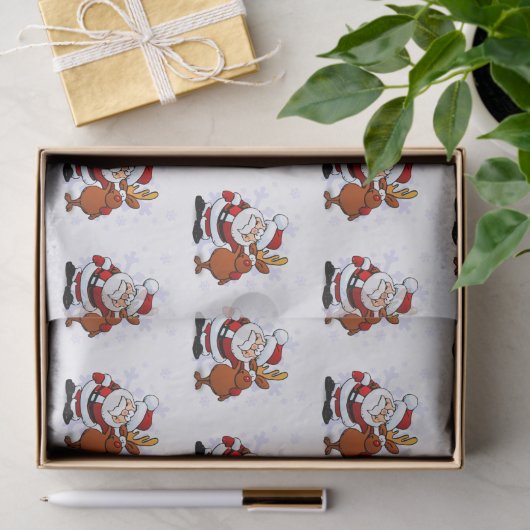 Funny Santa & Rudolph Holiday Tissue Paper Tissuepapier (Geschenk)