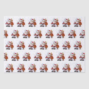 Funny Santa & Rudolph Holiday Tissue Paper Tissuepapier