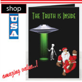 Funny Santa Running UFO Feestdagen Kaart